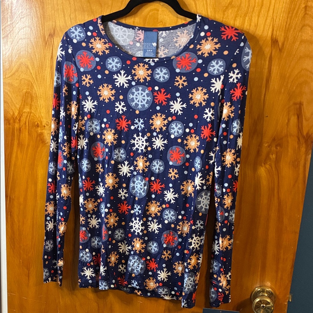 Winter Wonderland Snowflake Light Material Long Sleeve Top